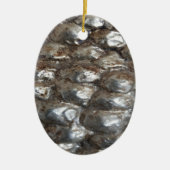 Festive Dark Silver Metallic Abstracte Kunst Keramisch Ornament (Voorkant)