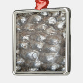 Festive Dark Silver Metallic Abstracte Kunst Metalen Ornament (Links)