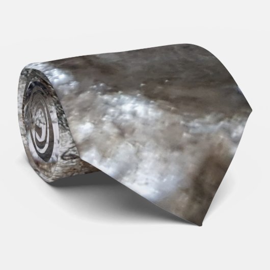 Festive Dark Silver Metallic Grey Abstracte Art Stropdas (Opgerold)