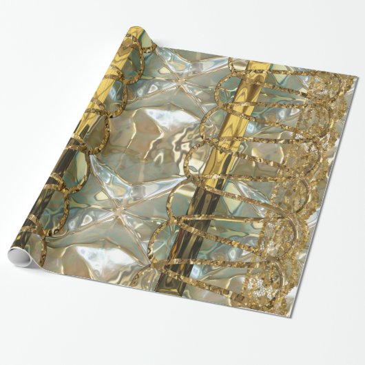 Festive Dazzle Romantic ChicElegant Cadeaupapier (Uitgerold)