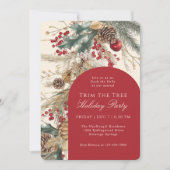 Festive Deck the Halls Tree Trimming Party Kaart (Voorkant)