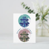 Festive Decorated kerstboom Artistic Family Feestdagenkaart (Staand voorkant)