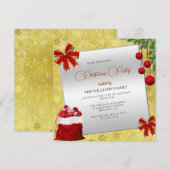 Festive Decorations Gold Christmas Party Kaart (Voorkant / Achterkant)