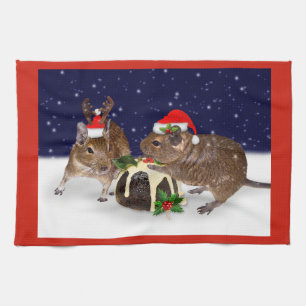 Festive Degus Kitchen Towel Theedoek