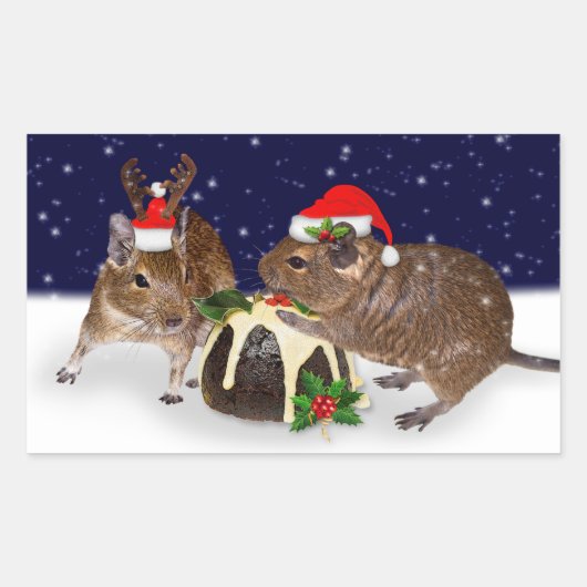 Festive Degus Sticker (Voorkant)