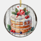 Festive Delight - Waterverf Cake Ornament (Voorkant)