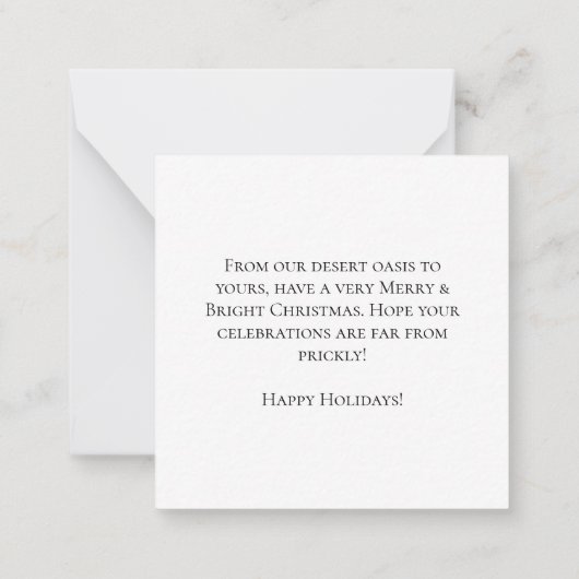 Festive Desert Christmas Scene Notitiekaartje (Achterkant)