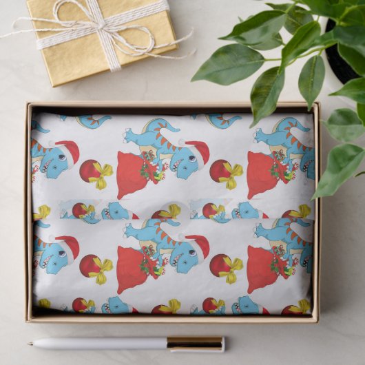 Festive Dimosaur-patroon kerstweefsel Tissuepapier (Geschenk)