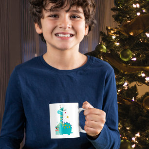 Festive Dinosaur Stars Child Name Santa Love Koffiemok