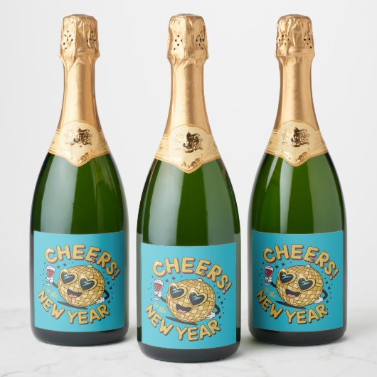 Festive Disco Toast in Shades of Celebration Sparkling Wijnetiket (Flessen)