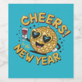 Festive Disco Toast in Shades of Celebration Wijn Etiket (Enkel label)