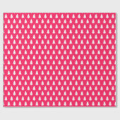 Festive Diva Pink White-kerstboompatroon Cadeaupapier (Vlak)