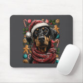 Festive Doberman With Santa Hat Snowy Winter Chris Muismat (Met muis)
