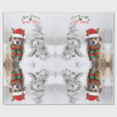 Festive Dog kerstinpakpapier Cadeaupapier (Vlak)