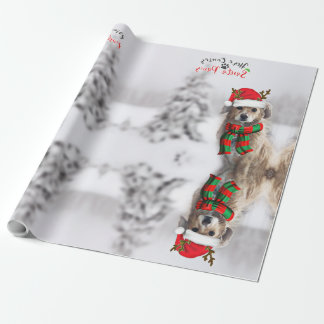 Festive Dog kerstinpakpapier Cadeaupapier