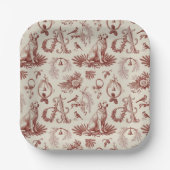 Festive Dog Lover Letter A Christmas Plates Papieren Bordje (Voorkant)