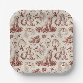 Festive Dog Lover Letter A Christmas Plates Papieren Bordje