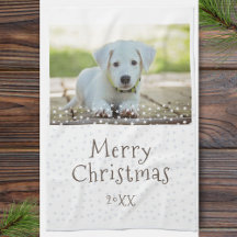 Festive Dog Pet Photo Stars Merry Kerstmis