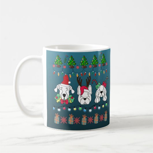 Festive dogs Christmas pattern - cute hoiiday dogs Koffiemok (Links)
