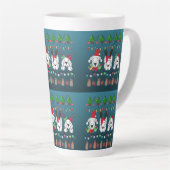 Festive dogs Christmas pattern - cute hoiiday dogs Latte Mok (Rechterhoek)