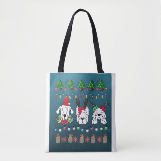 Festive dogs Christmas pattern -cute holiday dogs Tote Bag (Voorkant)