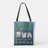 Festive dogs Christmas pattern -cute holiday dogs Tote Bag (Achterkant)