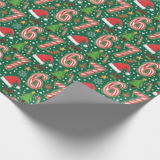 Festive Doodle 6-7 Meme Christmas Cadeaupapier (Hoek)