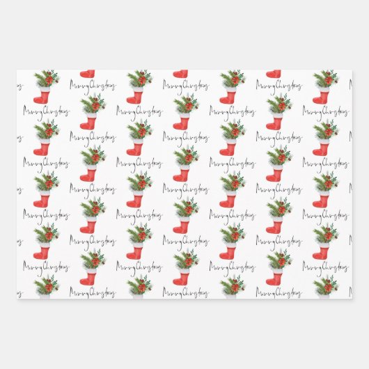 Festive-Drinken die een prettig kerstscript stoppe Inpakpapier Vel (Voorkant 3)