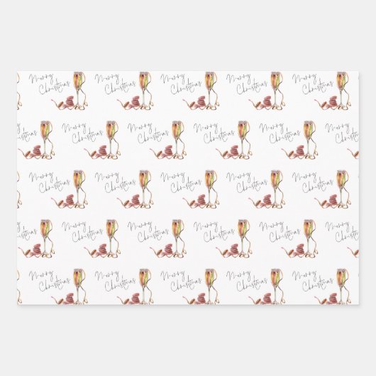 Festive-Drinken die een prettig kerstscript stoppe Inpakpapier Vel (Voorkant 2)