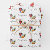 Festive-Drinken die een prettig kerstscript stoppe Inpakpapier Vel (In situ)