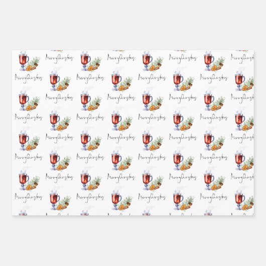 Festive-Drinken die een prettig kerstscript stoppe Inpakpapier Vel (Voorkant)