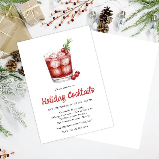 Festive Drinks Celebration, Winter Holiday Kaart