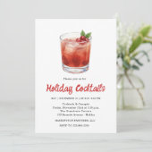 Festive Drinks Celebration, Winter Holiday Kaart (Staand voorkant)