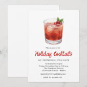 Festive Drinks Celebration, Winter Holiday Kaart (Voorkant / Achterkant)