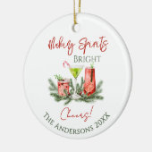 Festive Drinks Making Spirits Bright Christmas Keramisch Ornament (Links)