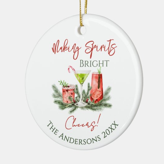 Festive Drinks Making Spirits Bright Christmas Keramisch Ornament (Links)