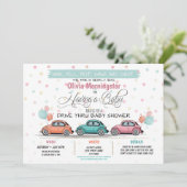 Festive Drive by Baby shower Parade Invitation Kaart (Staand voorkant)
