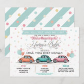 Festive Drive by Baby shower Parade Invitation Kaart (Voorkant / Achterkant)
