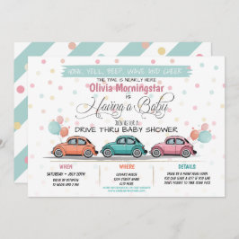 Festive Drive by Baby shower Parade Invitation Kaart