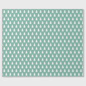 Festive Dusty Jade White-kerstboompatroon Cadeaupapier (Vlak)