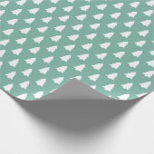 Festive Dusty Jade White-kerstboompatroon Cadeaupapier (Hoek)