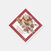 Festive Eat, Drink & Wees vrolijk kerstfeest Servet (Hoek)