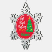 Festive, Eerste kerstversiering in ruste Tin Sneeuwvlok Ornament (Rechts)