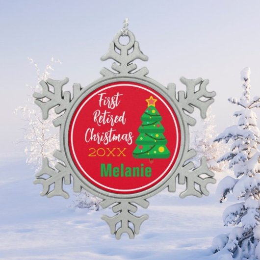 Festive, Eerste kerstversiering in ruste Tin Sneeuwvlok Ornament