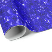 Festive Electric Blue Foil Cadeaupapier (Rol Hoek)