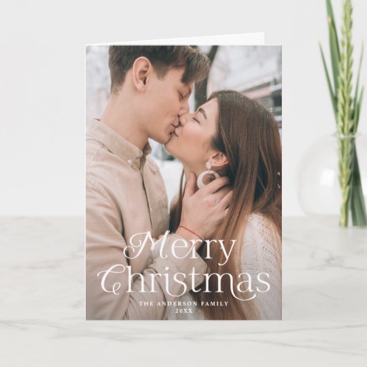 Festive Elegance Merry-kerstfoto Feestdagen Kaart (Voorkant)