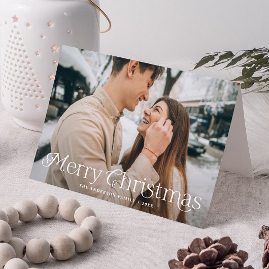 Festive Elegance Merry-kerstfoto Feestdagen Kaart