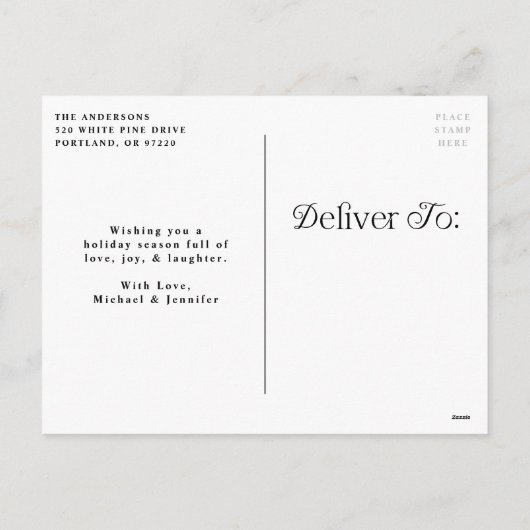 Festive Elegance Merry-kerstfoto Feestdagenkaart (Achterkant)