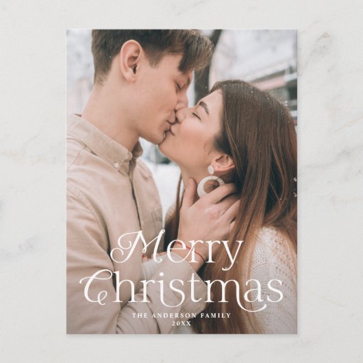 Festive Elegance Merry-kerstfoto Feestdagenkaart (Voorkant)