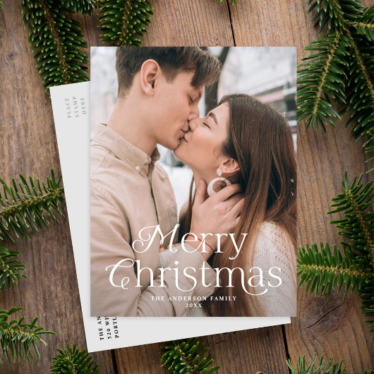 Festive Elegance Merry-kerstfoto Feestdagenkaart